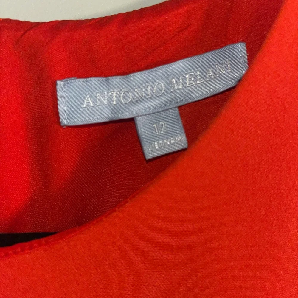 ANTONIO MELANI Red Cap-Sleeve Midi Sheath Dress - Picture 4 of 6